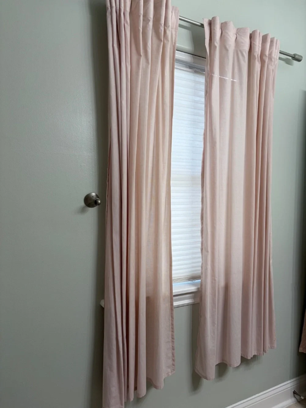 3 pairs (total 6 panels) of pink curtains